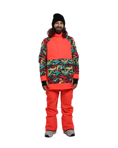 Unisex Анорак Snowman - кораловий зі стрілками