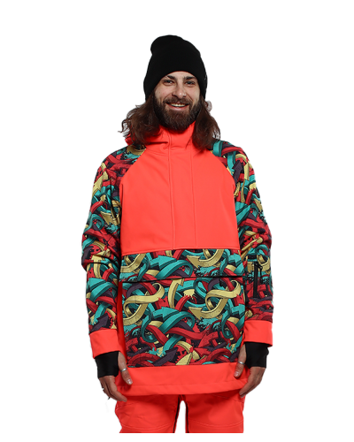 Unisex Анорак Snowman - кораловий зі стрілками