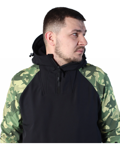 Unisex Худі мембранне Inspiration 2.0 - чорний з акулами